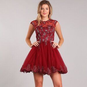 1945 burgundy Dress